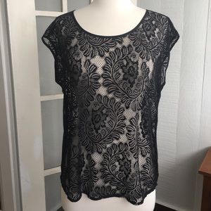 Express Black Lace Blouse